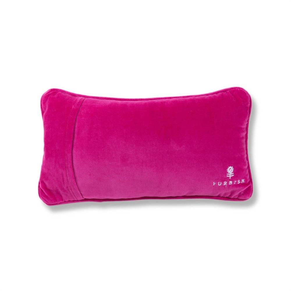 NEW FURBISH STUDIO champagne needlepoint pillow in pink - Picture 2 of 3